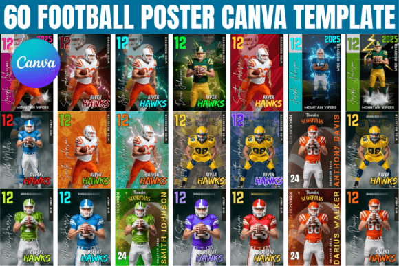 60 Football Poster Canva Template