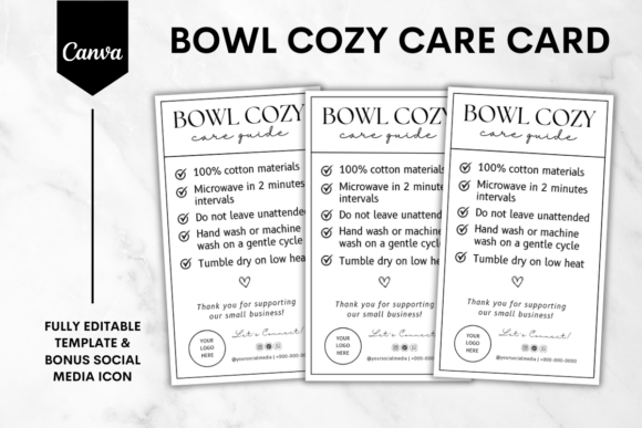 Bowl Cozy Care Card Canva Template 2: Graphics for Thoughtful Branding