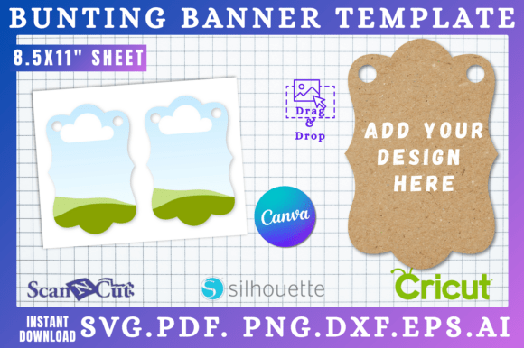 Bunting Banner Template Canva SVG 08 Graphics