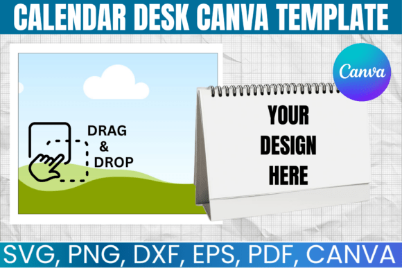 Calendar Desk Template, Canva Frame: Premium Graphics for Local Branding