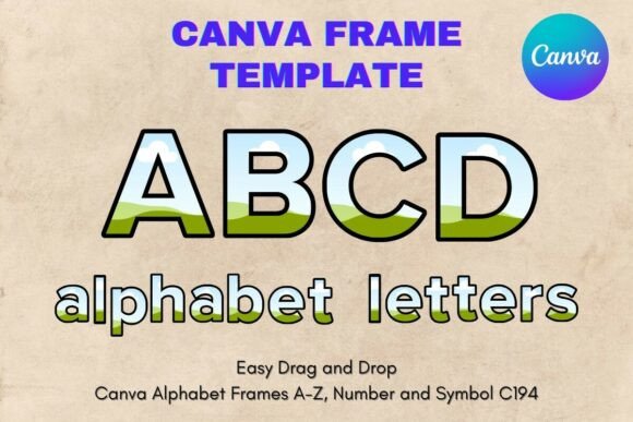 Canva Letters Frame Alphabet Template194 Graphics