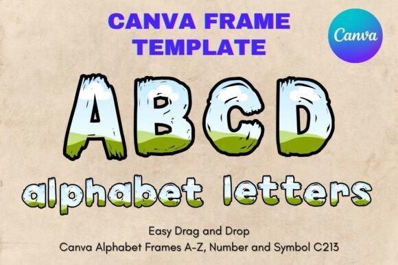 Canva Letters Frame Alphabet Template213 Graphics