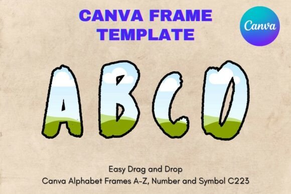 Canva Letters Frame Alphabet Template223 Graphics