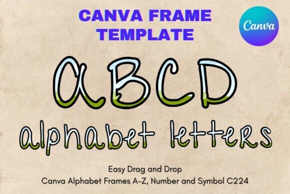 Canva Letters Frame Alphabet Template224 Graphics