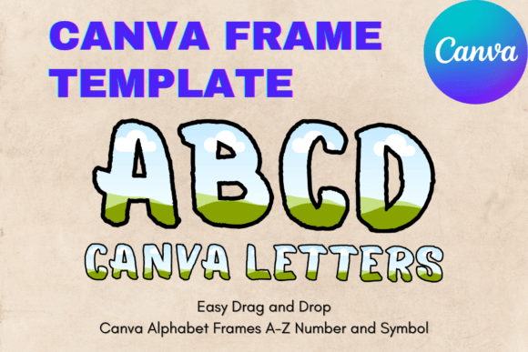 Canva Letters Frame Alphabet TemplateC28 Graphics