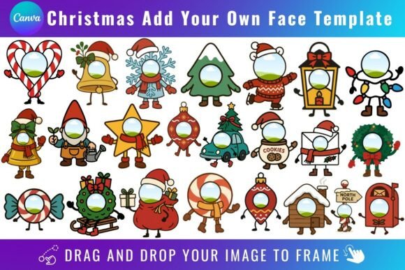 Christmas Add Your Own Face Canva Frame Graphics