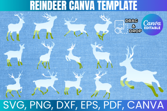 Christmas Reindeer Canva Template: Graphics for Real Crafting