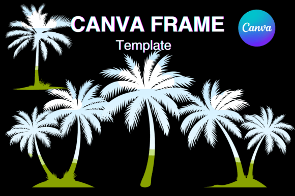 Coconut Palm Tree Canva Frame Template_2 Graphics