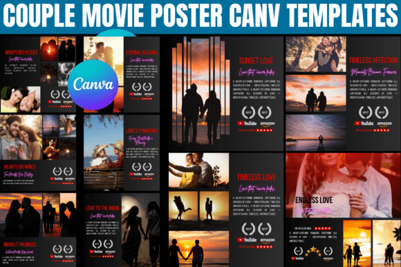 Couple Movie Poster Canva Template Graphics