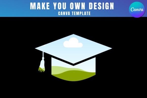 Grad Cap Canva Frame Template Design: Graphics for Local Branding