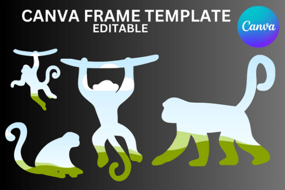 Jungle Monkeys Canva Frame Template: Graphics for Playful Branding