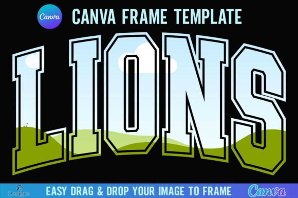 Lions Canva Frame Varsity Sport Mascot Graphics