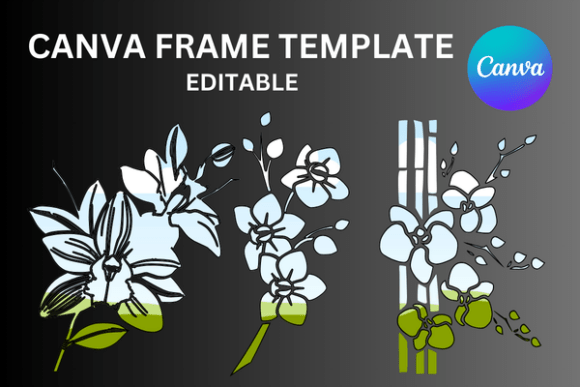 Orchid Flower Canva Frame Template: Graphics for Elegant Canva Projects
