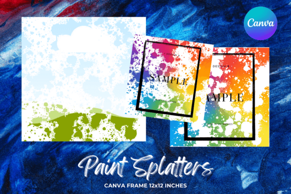 Paint Splatters Canva Frame Template1 Graphics