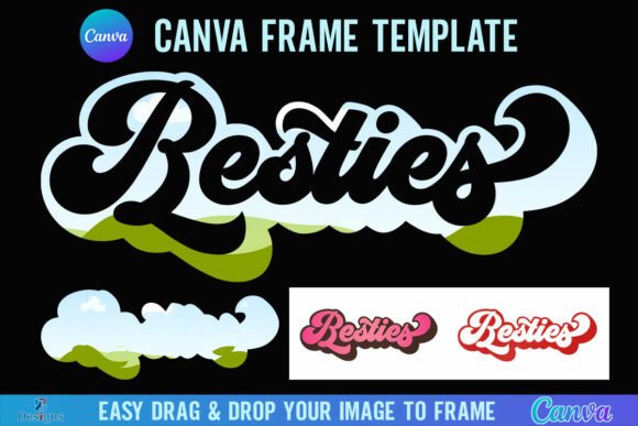 Retro Besties Canva Frame Graphics