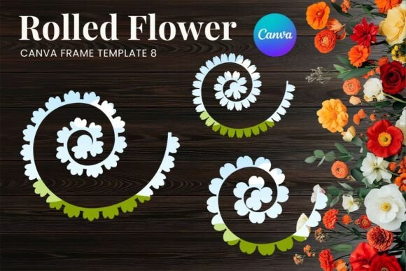 Rolled Paper Flower Canva Frame_8 Graphics