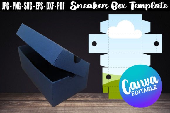Sneakers Box Canva Template SVG PNG Graphics