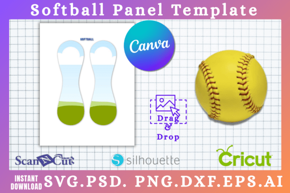 Softball Panel SVG Canva Template: Graphics for Handmade Crafters