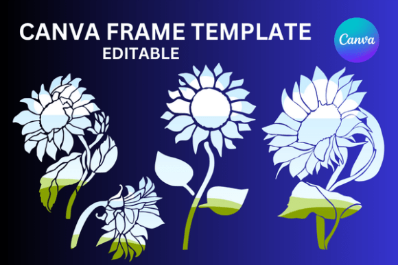 Sunflowers Canva Frame Templates: Graphics for Warm, Authentic Branding