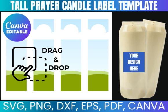 Tall Prayer Candle Canva Template: Graphics for Soulful Branding