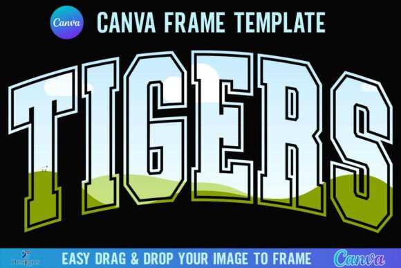 Tigers Canva Frame Varsity Sport Mascot Graphics