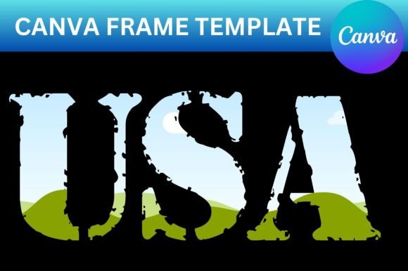 USA Canva Frame Template: Graphics for Real Canva Projects
