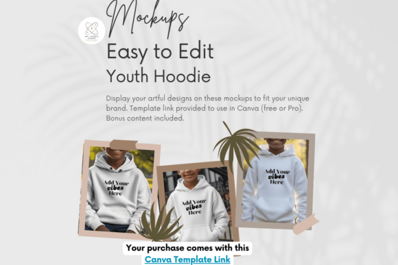 Youth Hoodie Template for Canva